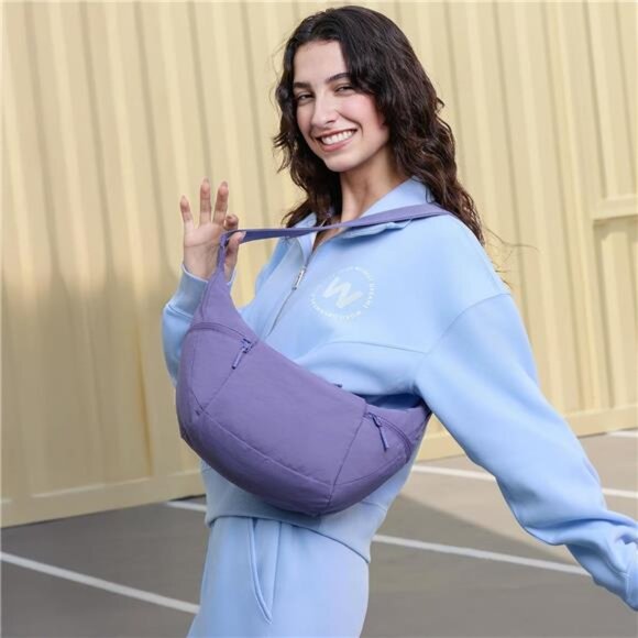 Nylon Crossbody Bag for Women, Purple - Picture 1 of 7